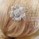 Birdcage Veil and a  Hair Comb (2 Items) ,Rhinestone Fascinator Comb , Bridal Hair Comb, Wedding Headpiece, Blusher Bird Cage Veil