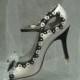 White Black Wedding high heels - White Black Bridal shoes