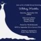Wedding Shower Invitations Blue, White Wedding Dress, Gray Sash, Set of 10 Cards, FREE Shipping, SGACN,  Simple Gown Autumn Collection Navy