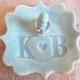Mr and Mrs monogrammed ring holder, In stock initials K and B,  gift for Bridal shower, wedding, engagement, birthday, ceramic pottery