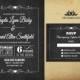 Chalkboard Wedding Invitation Printable Retro Wedding Invitation Vintage Wedding Invitation Design W203