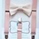 Blush Suspenders and Nude Bow Tie for Boys..Ring Bearer Suspenders..Accessories for Little Boys.Boy Swag..Blush Nude Wedding..Baby Boy Suit