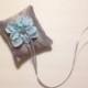 Ice blue and silver/grey dog ring bearer wedding ring pillow