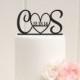 Initials and Heart Wedding Cake Topper with Wedding Date