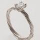 Twig Engagement Ring - 14K White Gold and Diamond engagement ring, engagement ring, leaf ring, filigree, antique, art nouveau, vintage