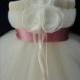 Dusty Rose and Ivory Flower Girl Dress