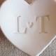 Heart ring dish, wedding ring holder,  engagement gift,  Personalized - custom monogram dish - initial