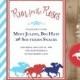 Derby Day Printable Invite - horses - equestrian- Run for the Roses - red blue - free tag topper