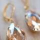 Champagne Gold Estate Style Vintage Earrings Wedding Jewelry Bridal Earrings