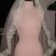 Vintage IVORY waist length  Lace Mantilla Bridal Veil