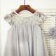 On Sale Gray Chiffon Lace Flower Girl Dress Kids Children Dress Junior Bridesmaid Dress for Wedding