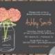 Mason Jar Invitation, Bridal Shower Invitation, Wedding Shower, Mason Jars, Chalkboard, invite, Invitation