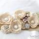 Bridal Sash / Custom Wedding Bridesmaids Belt in Champagne, Ivory and Tan with Brooches, Beads, Lace, Pearls, Crystals, Jewels, Flowers