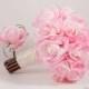 Custom Color Wedding Bouquet - Real Touch Roses. 9" diameter - MEDIUM Bridal Bouquet pink