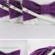 Set of 5 Ivory with Eggplant Bow Clutches - Bridal Clutches, Bridesmaid Wristlet, Wedding Gift, Cosmetic Bag, Zipper Pouch - Made To Order