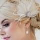 Bridal Fascinator, Feather Wedding Head Piece, Feather Fascinator, Bridal Hair Accessories - CHLOE