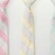 Boys Neckties - Gray Stripes - Pink, Yellow, or Mint - Ring Bearer Ties