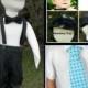 Boys suit size 5 to 8 boys, Mix and match set long pants, susupenders, hat, necktie, bow tie,