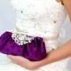 Choose your color - satin Clutch with Crystal brooch Wedding handbag Bridal purse C305