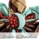 Chocolate and Blue Floral Dog Collar Flower - Bloom in Chocolate