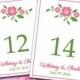 Dainty Blossom Wedding Table Number Microsoft Word Template 