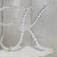 Pearl Monogram Wedding Cake Topper Decorated with Pearls in Any Letter A B C D E F G H I J K L M N O P Q R S T U V W X Y Z