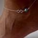Sterling Silver Infinity Anklet with Turquoise Something Blue Delicate jewelry Sorority gift Girlfriend gift Wedding Gifts Shower Gifts