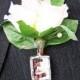 Lapel Pin Boutonniere Charm, Memorial Photo Stick Pin, Wedding Keepsake, Bridal Bouquet Pin