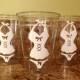 Set of 12 custom made lingerie shower or bachelorette party disposable cups with lids