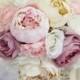 Silk Bride Bouquet Peony Peonies Vintage Inspired Rustic Wedding