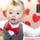Baby Boy Clothes - Baby Bow Tie With Vest  - Baby Boy Valentine's Day Outfit - Red Bow Tie - Coming Home Outfit - Ring Bearer - Boys Wedding