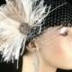 New Rock On  - Bridal Feather Fascinator, Bridal Headpiece, Wedding Veil, Wedding Fascinator, Feather Fascinator