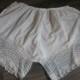 Antique French cotton and lace wedding knickers, under garment, lingerie.  Hand made.  Monogrammed.