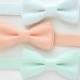 Boys bow tie, mint bow tie for kids, peach bow tie, wedding bow tie for ringbearers, groomsmen ties, boys photo prop, childrens bow tie