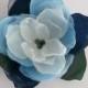 Blue and white fabric flower in handmade, Bridal hair, dress, shoe accessory, Bridesmaids, Flower girls, Weddings, Birthday, Christams gift