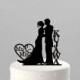 Wedding Cake Topper Silhouette Couple Mr & Mrs Personalized with Last Name, Acrylic Cake Topper [CT43n]