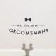 Icon - Will You Be My Card - Cards to ask Wedding Party - Best Man, Groomsman, Ring Bearer- Bridal Party, Modern, Icon, Bow tie