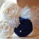 Navy wedding garter SET- choose any colors - Navy BLUE / Vintage Wedding Dress garter belt / something Blue / Navy and Ivory / lace garter /