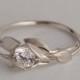 Leaves Engagement Ring No. 6 - Platinum and Diamond engagement ring, engagement ring, Platinum leaf ring, antique, art nouveau, vintage