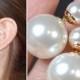 Dior Double Pearl Earring,gold,Mise en Pearl Earrings,snow flake cz diamond,stud earrings,pearl bridesmaid earrings,Christmas Gifts GOLD