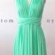Green Mint Infinity Dress Convertible Formal Multiway Wrap Dress Bridesmaid Dress Toga Cocktail Evening Dress Short