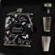 9 Personalized Bridesmaids Gifts // Black Swirls Flask Sets
