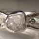 White Raw Diamond Engagement Ring - Rough Diamond Twig Ring