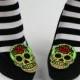 Sugar Skull Shoe Clips, Day of the Dead