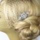 Birdcage Veil and a Hair Comb (2 Items)  Bridal Headpiece Rhinestone Bridal Comb Weddings Blusher Bird Cage Veil