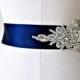 Bridal  beaded glamorous crystal sash. Luxury rhinestone applique wedding belt. LUXE JEWEL