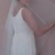 Fingertip Length Bridal Tulle Drop Veil in Light Ivory or White - Ready to ship in 3-5 days