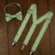 mint and gold dot Adjustable suspenders and bow tie set, smash cake outfit, ring bearer, wedding