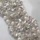 Crystal Rhinestone Trim with Pearls, Beaded Rhinestone Bridal Applique for Wedding Gown or Sash, 24"