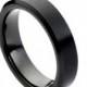 6MM Black Tungsten Wedding Band Comfort Fit Brushed Center Beveled Edges Promise Engagement Ring for Men Women SNUJDTIYP